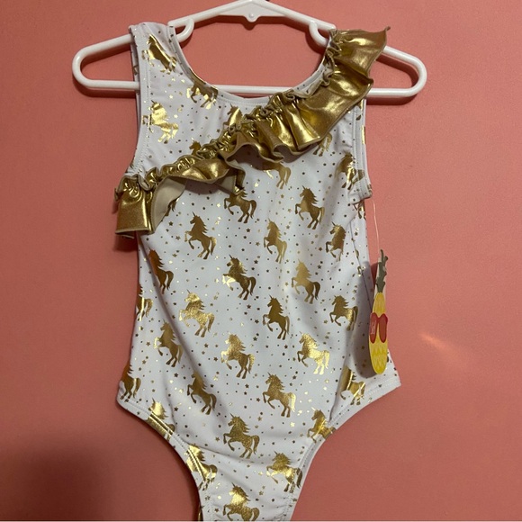 NEW Sol Gold Unicorn Swimsuit - Picture 1 of 6